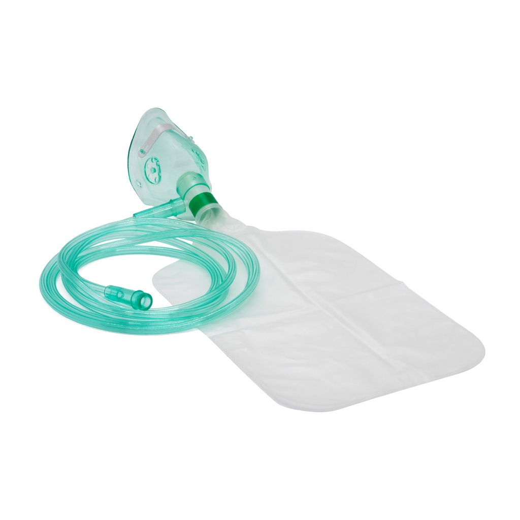MASCARILLA CON RESERVORIO PARA OXIGENO CON TUBO, PEDIATRICA, DESECHABLE