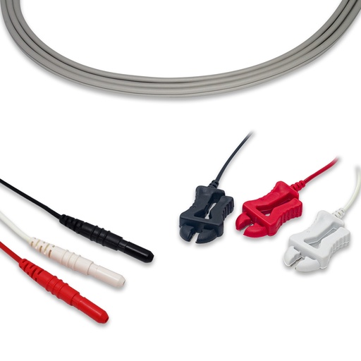 [MD001IP3] DERIVACIONES (3) TIPO PINZA, CONECTOR DIN, AHA, 24"