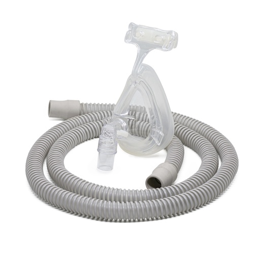 [RI18001A] CIRCUITO REUSABLE PARA CPAP CON MASCARILLA DE SILICON, ARNES Y TUBO DE 180 CM ADULTO.